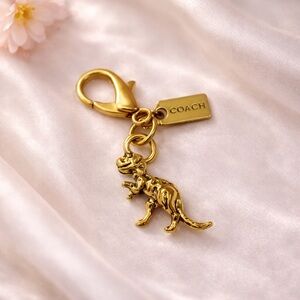 Coach Gold-tone Dinosaur Charm Keychain
